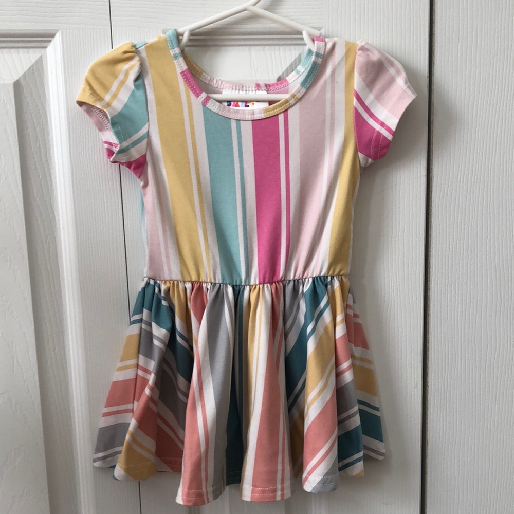 Colorful Striped Kids Dress